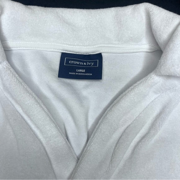 Crown & Ivy White Polo Shirt Size L - Picture 3 of 4